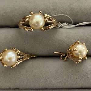 Gold Real 10k Set Ring and earings